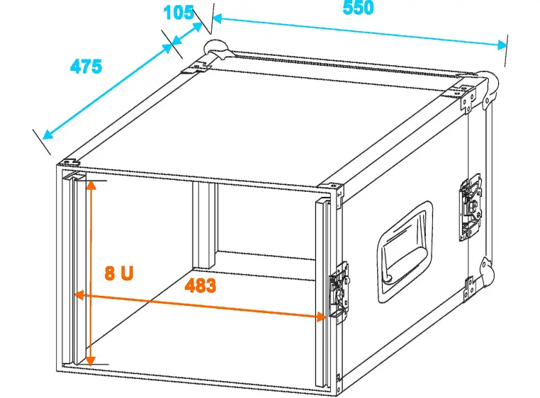 Amplifier rack PR-2,  8U 